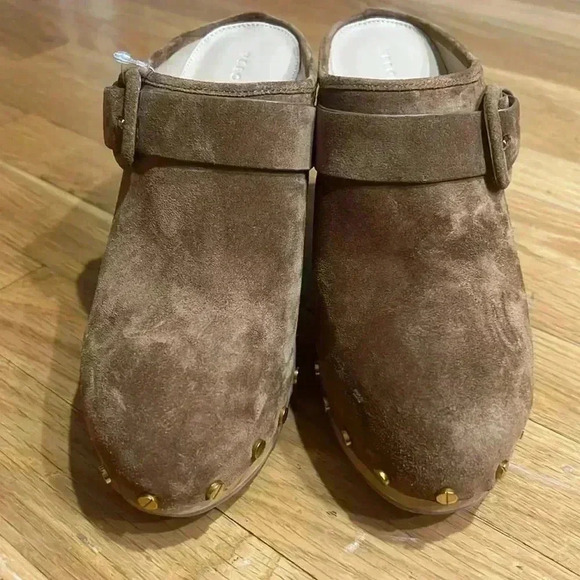 Veronica Beard Tan Suede Clogs - Picture 6 of 11